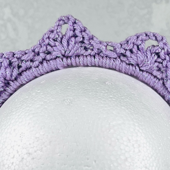 Purple Crochet Crown Headband - Picture 2 of 5